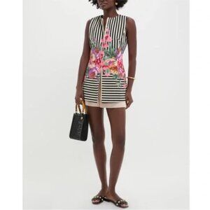 TUCKERNUCK Flowering Trellis Structured Rhoda Tunic Top Size 10